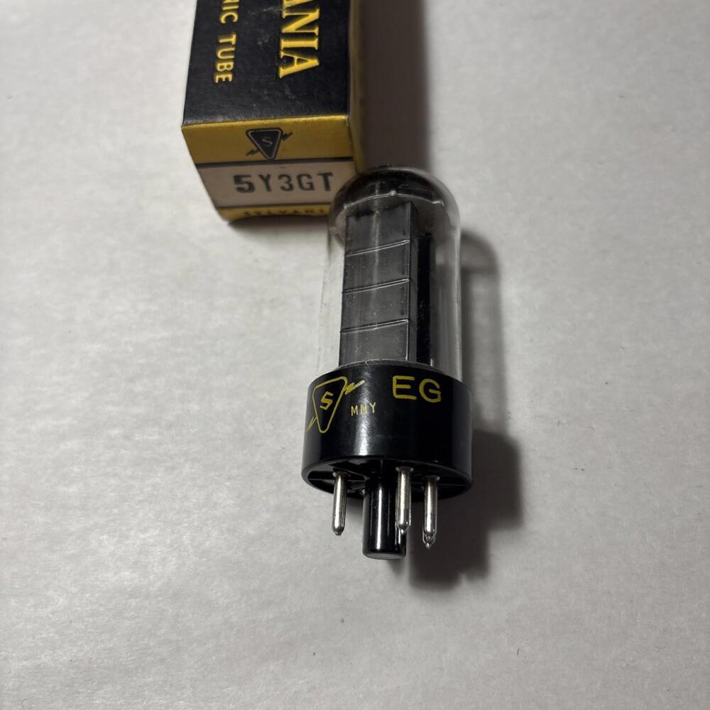 Sylvania 5Y3GT NOS NIB With Original Box Black Plates Serious Tube Tested